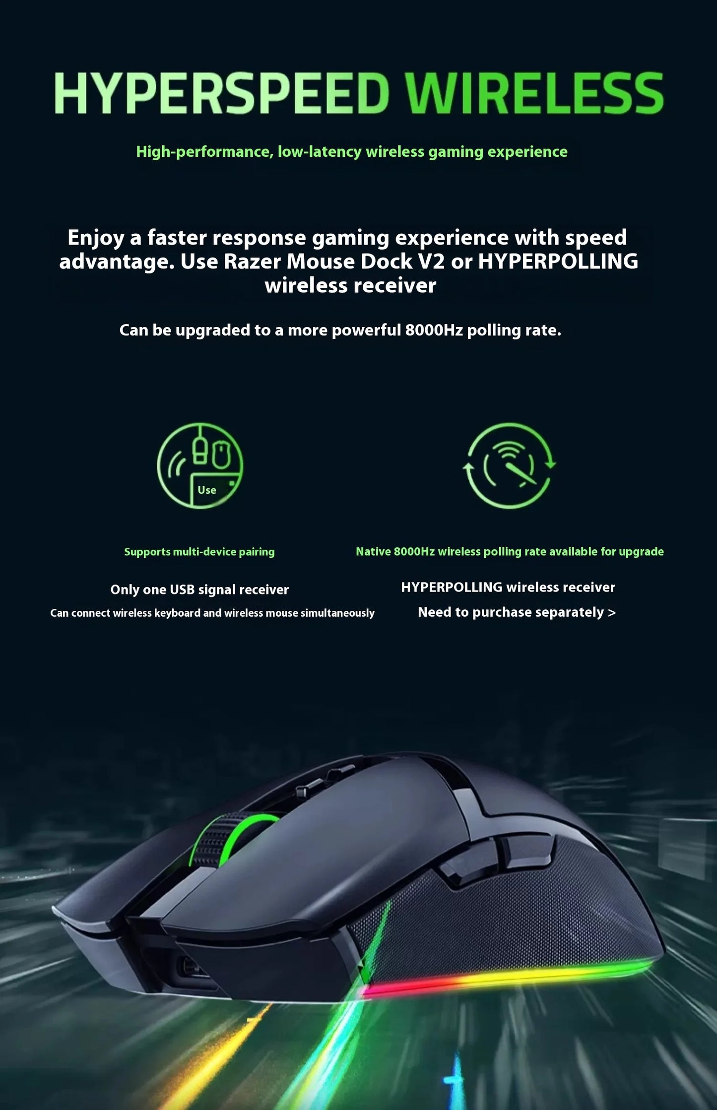 Razer Cobra Series Professional Edition Colorful Esports Small Hand Poison Viper Mini Wireless Mouse