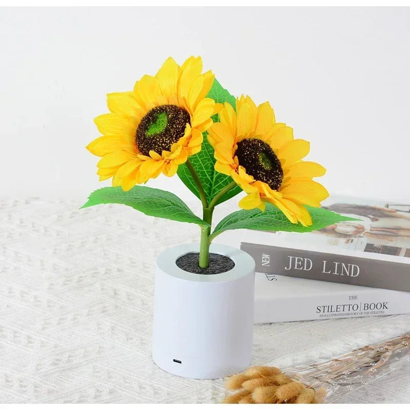 3 LED Night Light Rechargeable Sunflower Lights Interior Lighting Bedroom Bedside Desktop Decoration Table Lamp Night Lamps