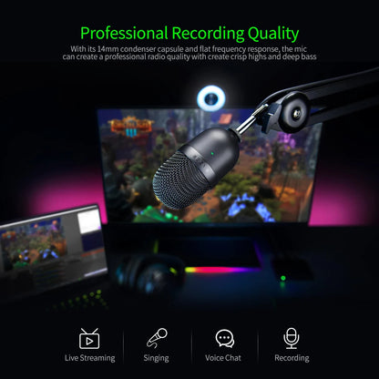 Razer Seiren Mini USB Condenser Microphone Ultra-compact Streaming Microphone with Super cardioid Pickup Pattern