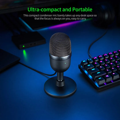 Razer Seiren Mini USB Condenser Microphone Ultra-compact Streaming Microphone with Super cardioid Pickup Pattern