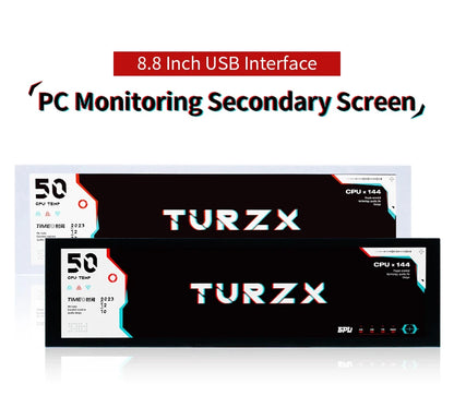 8.8 Inch IPS USB Secondary Screen Type-C PH Interface Turing Smart Screen CPU GPU RAM Computer Monitor Use TURZX Software