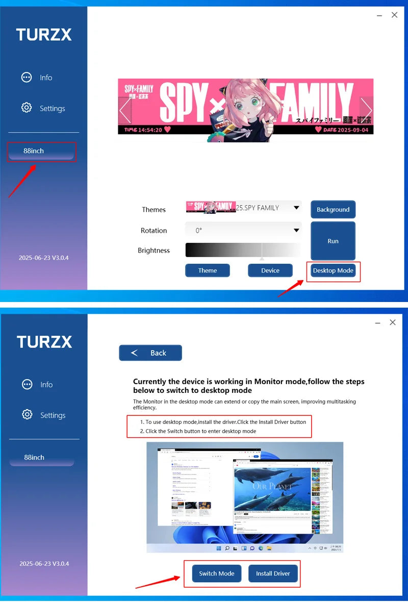 8.8 Inch IPS USB Secondary Screen Type-C PH Interface Turing Smart Screen CPU GPU RAM Computer Monitor Use TURZX Software