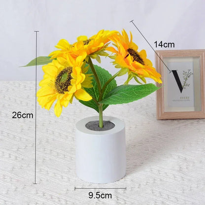 3 LED Night Light Rechargeable Sunflower Lights Interior Lighting Bedroom Bedside Desktop Decoration Table Lamp Night Lamps