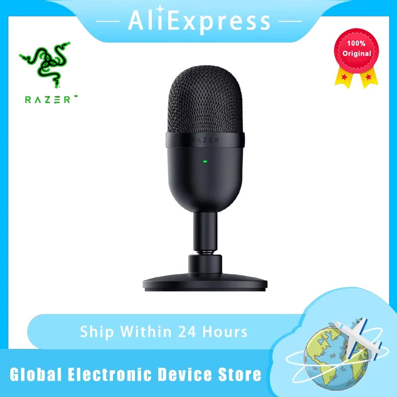 Razer Seiren Mini USB Condenser Microphone Ultra-compact Streaming Microphone with Super cardioid Pickup Pattern