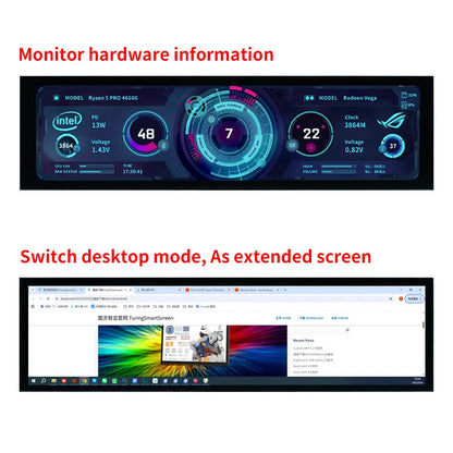 8.8 Inch IPS USB Secondary Screen Type-C PH Interface Turing Smart Screen CPU GPU RAM Computer Monitor Use TURZX Software