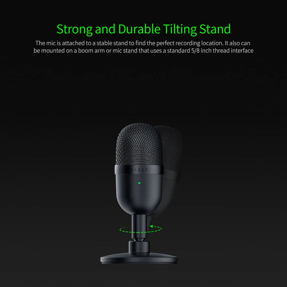 Razer Seiren Mini USB Condenser Microphone Ultra-compact Streaming Microphone with Super cardioid Pickup Pattern