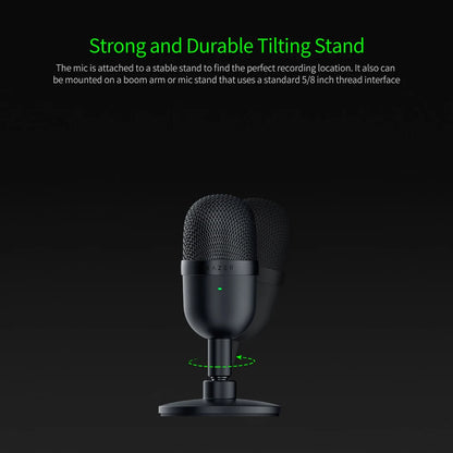 Razer Seiren Mini USB Condenser Microphone Ultra-compact Streaming Microphone with Super cardioid Pickup Pattern