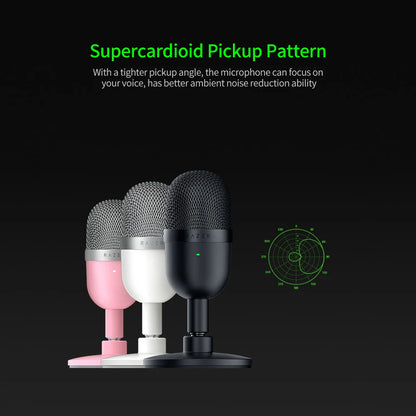Razer Seiren Mini USB Condenser Microphone Ultra-compact Streaming Microphone with Super cardioid Pickup Pattern