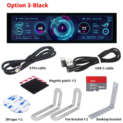 8.8 Inch IPS USB Secondary Screen Type-C PH Interface Turing Smart Screen CPU GPU RAM Computer Monitor Use TURZX Software
