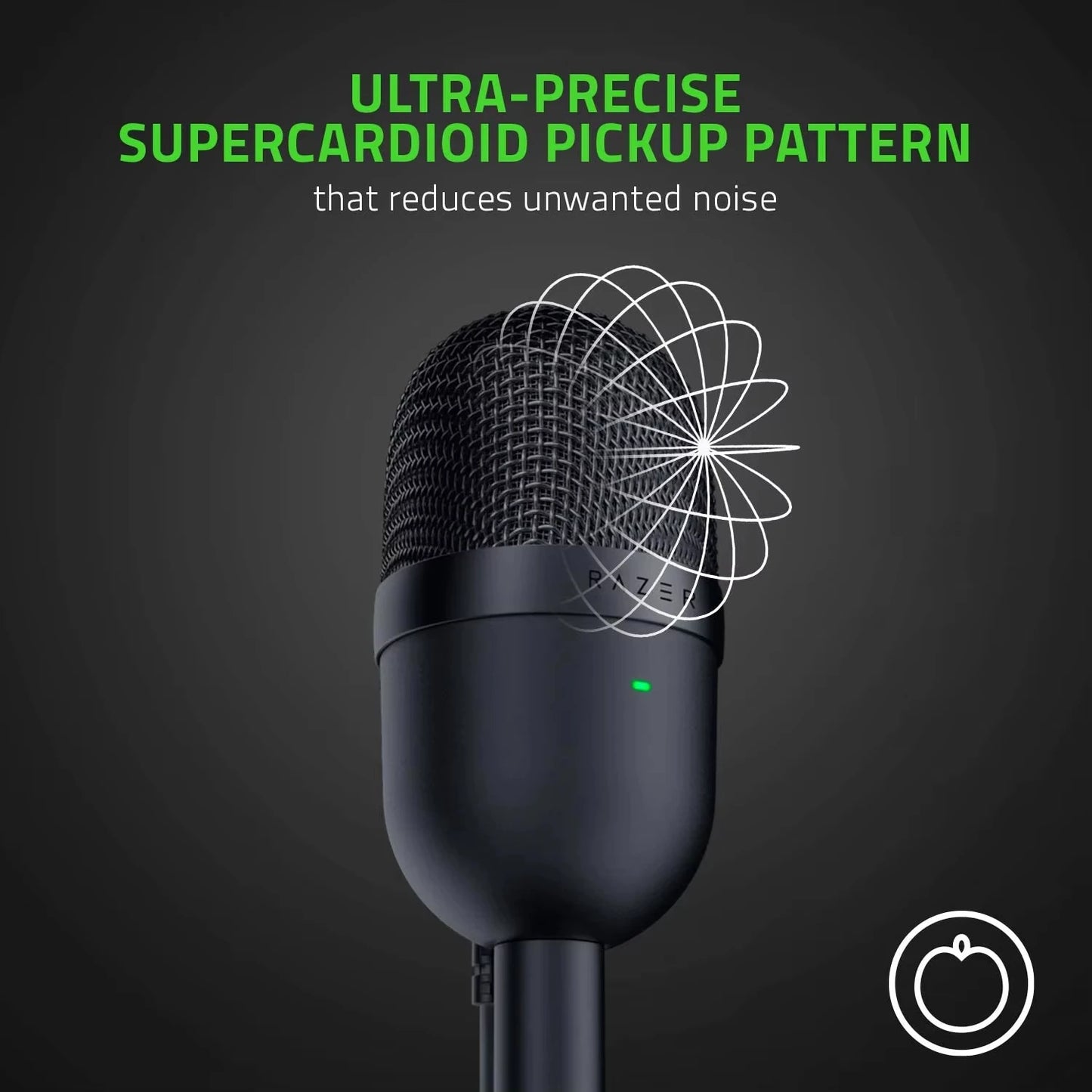 Razer Seiren Mini USB Condenser Microphone Ultra-compact Streaming Microphone with Super cardioid Pickup Pattern
